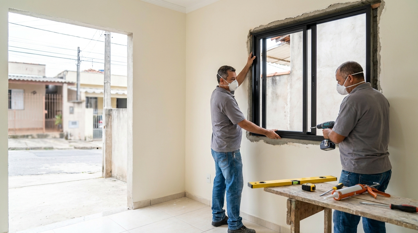 Esquadria de alumínio preta em Cotia-SP